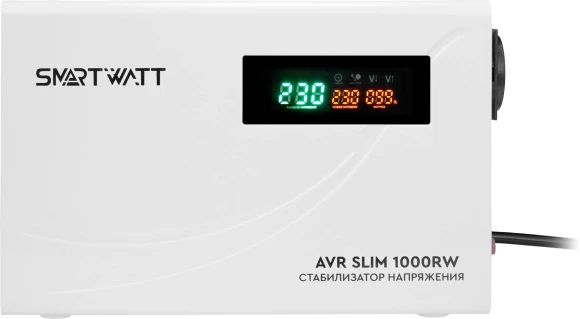 Стабилизатор напряжения Smartwatt AVR Slim 1000RW 1000ВА белый Стабилизатор напряжения Smartwatt AVR Slim 1000RW 1000ВА белый