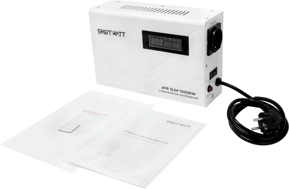 Стабилизатор напряжения Smartwatt AVR Slim 1000RW 1000ВА белый Стабилизатор напряжения Smartwatt AVR Slim 1000RW 1000ВА белый