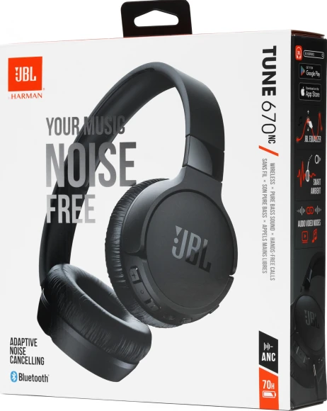 Гарнитура накладные JBL Tune 670NC черный беспроводные bluetooth оголовье (JBLT670NCBLK)