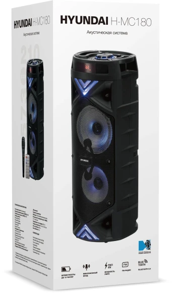 Минисистема Hyundai H-MC180 черный 80Вт FM USB BT SD/MMC