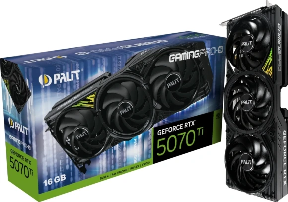 Видеокарта Palit PCI-E 5.0 PA-RTX5070Ti GAMINGPRO-S NVIDIA GeForce RTX 5070TI 16Gb 256bit GDDR7 2295/28000 HDMIx1 DPx3 HDCP Ret Видеокарта Palit PCI-E 5.0 PA-RTX5070Ti GAMINGPRO-S NVIDIA GeForce RTX 5070TI 16Gb 256bit GDDR7 2295/28000 HDMIx1 DPx3 HDCP Ret