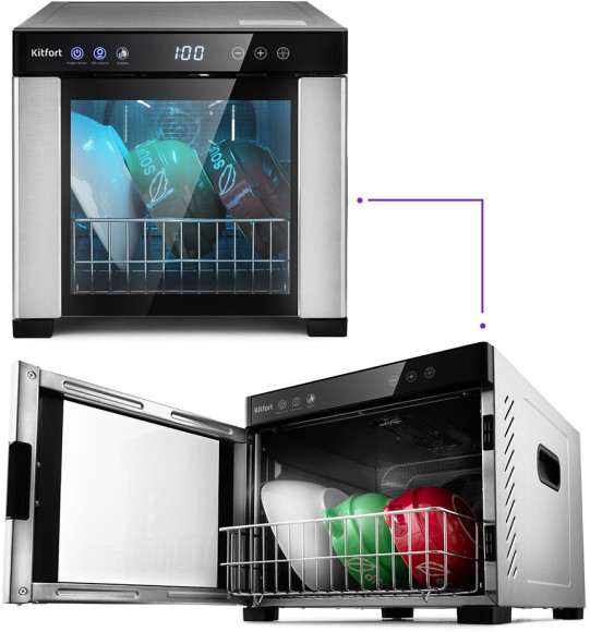 Сушка для фруктов и овощей Kitfort KT-1916 6под. 650Вт черный