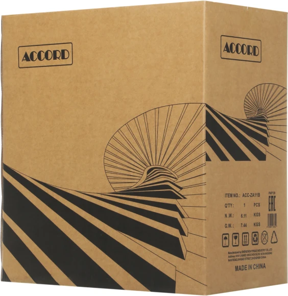Корпус Accord ACC-ZA11B черный без БП ATX 10x120mm 1xUSB2.0 2xUSB3.0 audio bott PSU
