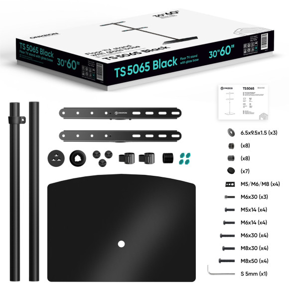 Стойка для телевизора Onkron TS5065 черный 30"-60" макс.41кг напольный Стойка для телевизора Onkron TS5065 черный 30"-60" макс.41кг напольный