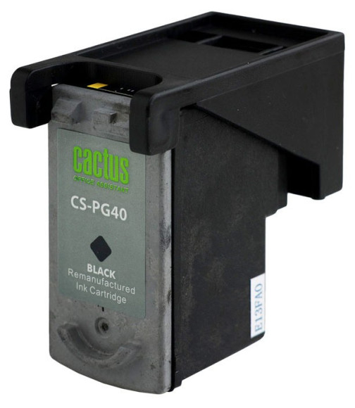 Картридж струйный Cactus CS-PG40 PG-40 черный (18мл) для Canon Pixma MP150/MP160/MP170/MP180/MP210/MP220/MP450/MP460/MP470/iP1200/iP1300/iP1600/iP1700/iP1800/iP190 с чипом