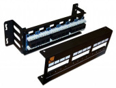 Патч-панель Lanmaster LAN-PPF12U5E/W 19" 1U 12xRJ45 кат.5e UTP