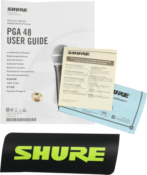 Микрофон проводной Shure PGA48-XLR-E 4.6м черный/серебристый