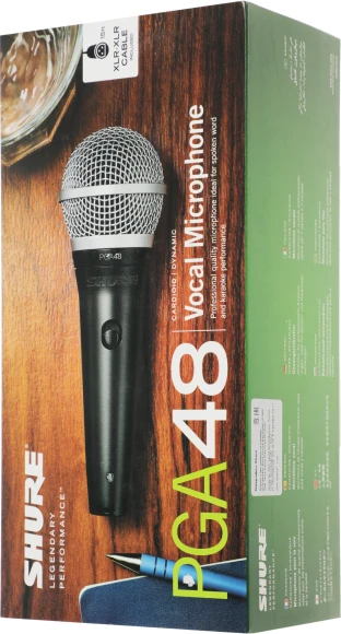 Микрофон проводной Shure PGA48-XLR-E 4.6м черный/серебристый