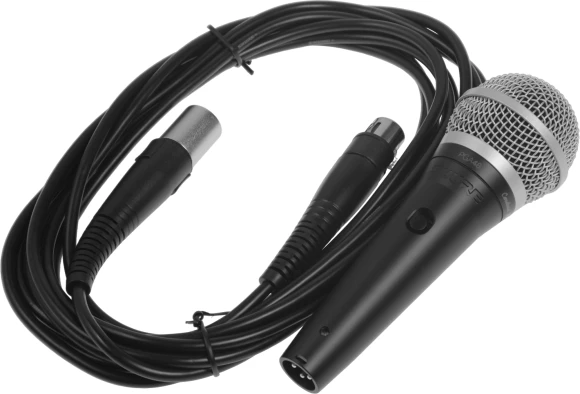 Микрофон проводной Shure PGA48-XLR-E 4.6м черный/серебристый
