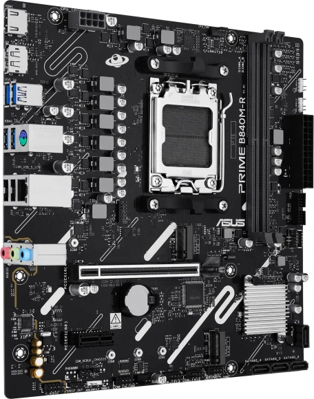 Материнская плата Asus PRIME B840M-R Socket AM5 AMD B840 2xDDR5 mATX AC`97 8ch(7.1) GbLAN RAID+HDMI+DP