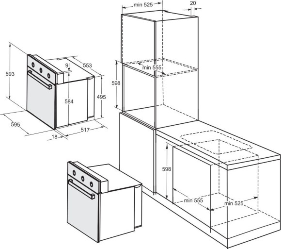 Духовой шкаф Электрический Darina BO 1700 W белый Духовой шкаф Электрический Darina BO 1700 W белый