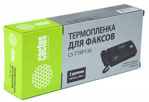 Термопленка Cactus CS-TTRP136 (2шт) 100м для Panasonic FP10х/121/128/141/195/2хх/300 Термопленка Cactus CS-TTRP136 (2шт) 100м для Panasonic FP10х/121/128/141/195/2хх/300