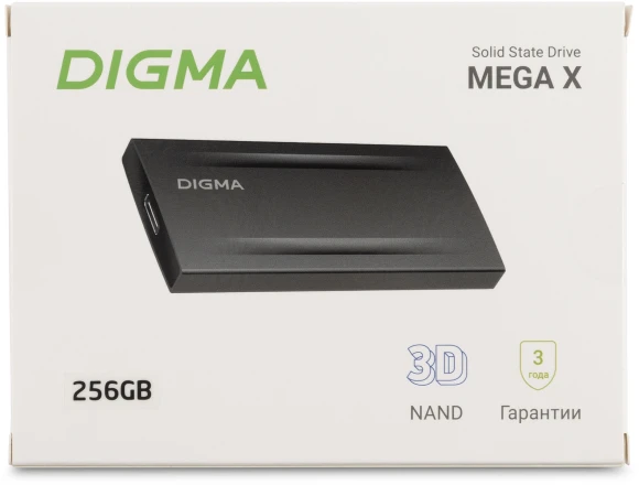 Накопитель SSD Digma USB3.2 Gen2x2 256GB DGSM8256G2MGG MEGA X 1.8" темно-серый