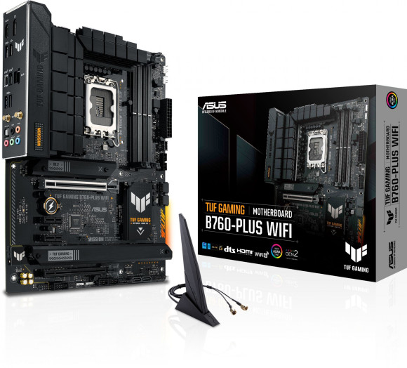 Материнская плата Asus TUF GAMING B760-PLUS WIFI Soc-1700 Intel B760 4xDDR5 ATX AC`97 8ch(7.1) 2.5Gg RAID+HDMI+DP