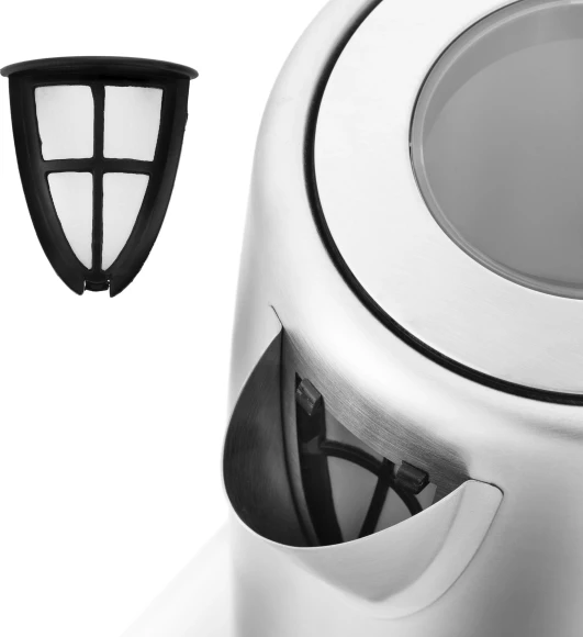 Чайник электрический Kitfort КТ-661 1.7л. 2200Вт черный/серебристый корпус: металл/пластик