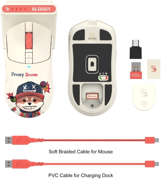 Мышь A4Tech Bloody R72 Ultra Duo Proxy Boom бежевый оптическая 20000dpi беспров. USB/USB-C 6but (R72 ULTRA DUO)
