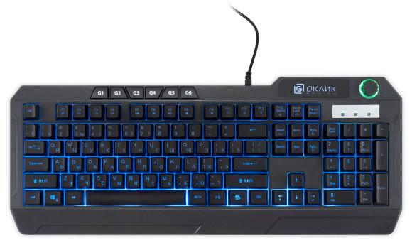 Клавиатура Оклик 715G черный USB Multimedia for gamer LED (1680657) Клавиатура Оклик 715G черный USB Multimedia for gamer LED (1680657)
