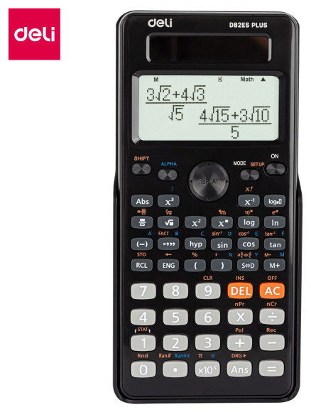 Калькулятор научный Deli ED82ES черный 10+2-разр. Калькулятор научный Deli ED82ES черный 10+2-разр.