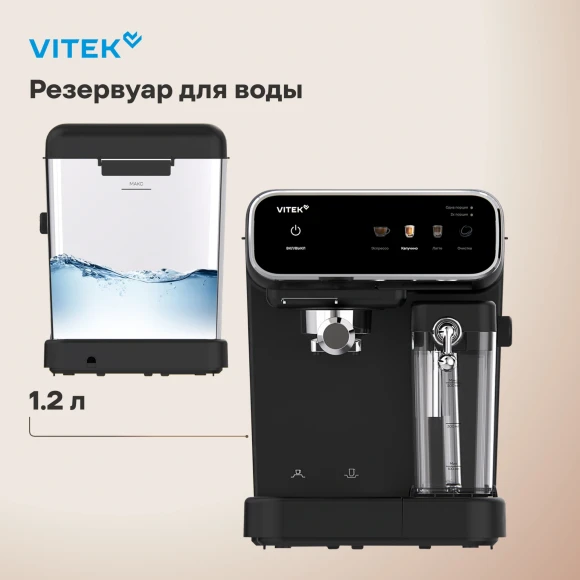 Кофеварка рожковая Vitek VT-CME1501 1350Вт черный