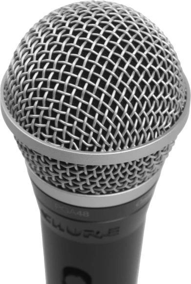 Микрофон проводной Shure PGA48-QTR-E 4.6м черный/серебристый