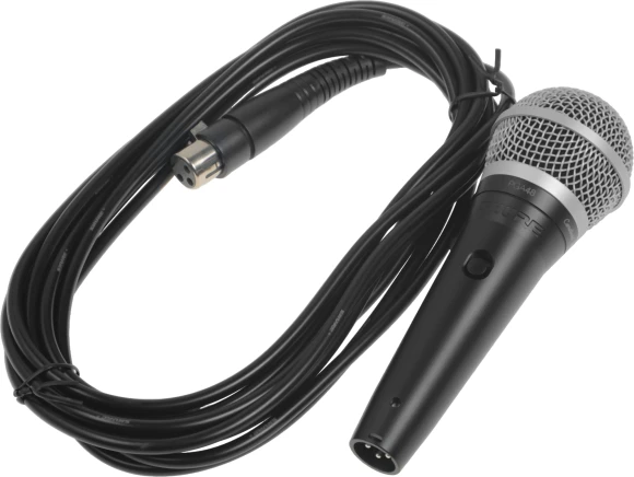 Микрофон проводной Shure PGA48-QTR-E 4.6м черный/серебристый