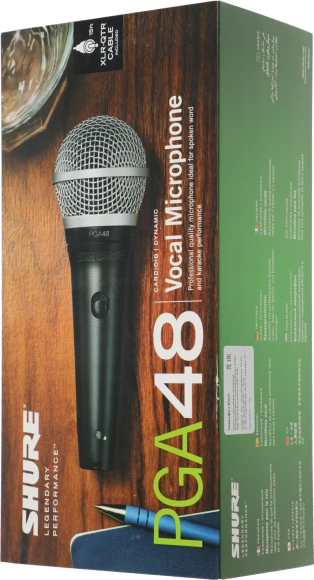 Микрофон проводной Shure PGA48-QTR-E 4.6м черный/серебристый