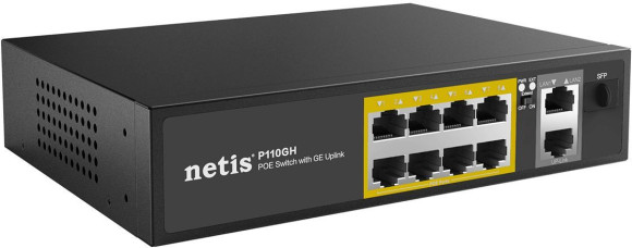 Коммутатор Netis P110GH (L2) 8x100Мбит/с 2x1Гбит/с 8PoE+ 120W неуправляемый Коммутатор Netis P110GH (L2) 8x100Мбит/с 2x1Гбит/с 8PoE+ 120W неуправляемый