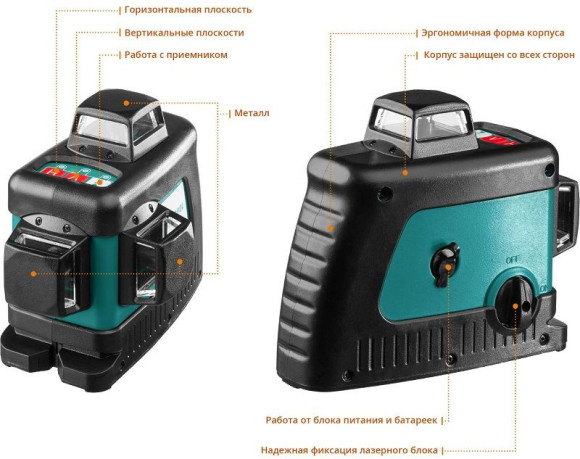 Нивелир лазерн. Kraftool 34640-4 цв.луч. красный 3луч.