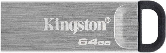 Флеш Диск Kingston 64Gb DataTraveler Kyson DTKN/64GB USB3.1 серебристый/черный