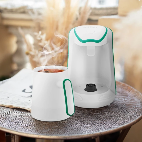 Кофеварка Электрическая турка Kitfort КТ-7133-2 600Вт зеленый/белый