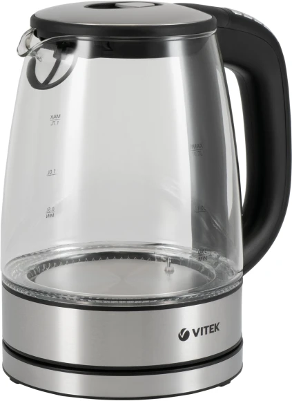 Чайник электрический Vitek VT-8828 1.7л. 2200Вт серебристый корпус: стекло/металл