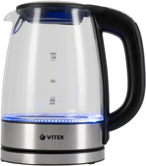 Чайник электрический Vitek VT-8828 1.7л. 2200Вт серебристый корпус: стекло/металл