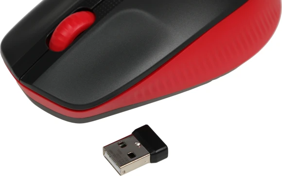 Мышь Logitech M190 черный/красный оптическая 1000dpi беспров. USB 2but (910-005908)