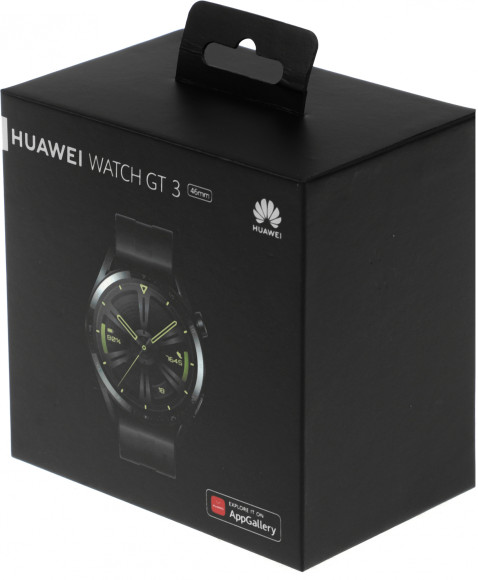 Смарт-часы Huawei Watch GT 3 JPT-B29 46мм 1.43" AMOLED корп.черный рем.черный разм.брасл.:140-210мм (55028464)