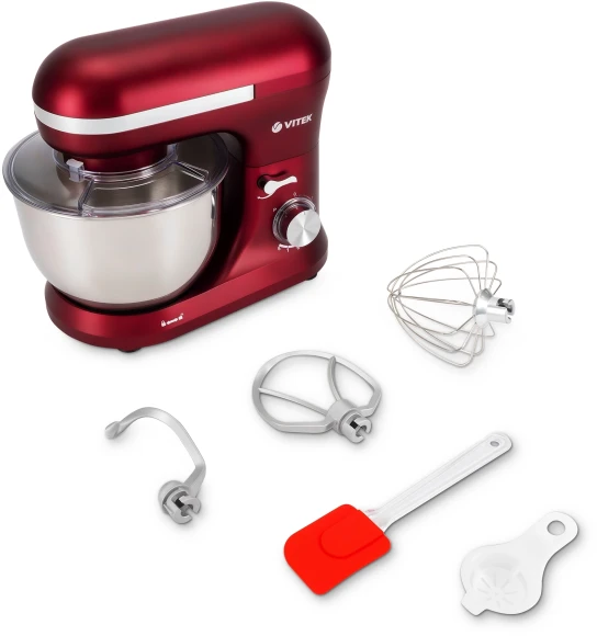 Миксер планетарный Vitek VT-PM0111 1500Вт вишневый Миксер планетарный Vitek VT-PM0111 1500Вт вишневый