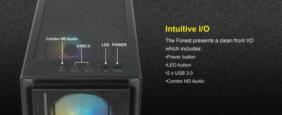 Корпус Azza Forest черный без БП ATX 4x120mm 4x140mm 2xUSB3.0 audio bott PSU Корпус Azza Forest черный без БП ATX 4x120mm 4x140mm 2xUSB3.0 audio bott PSU