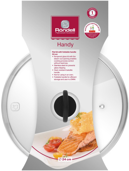 Крышка Rondell Handy RDA-1686 d=24см крыш.прозрачный руч.черная Крышка Rondell Handy RDA-1686 d=24см крыш.прозрачный руч.черная