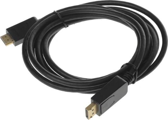 Кабель 1.2v ver2.0 DisplayPort (m) HDMI (m) 3м черный