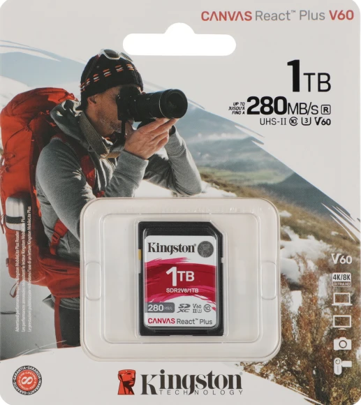 Флеш карта SDXC 1TB Kingston SDR2V6/1TB Canvas React Plus w/o adapter