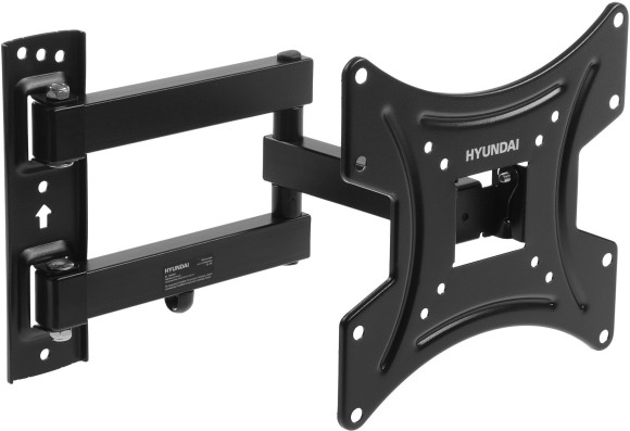 Кронштейн для телевизора Hyundai GL-N2 черный 20"-48" макс.15кг настенный поворотно-выдвижной и наклонный
