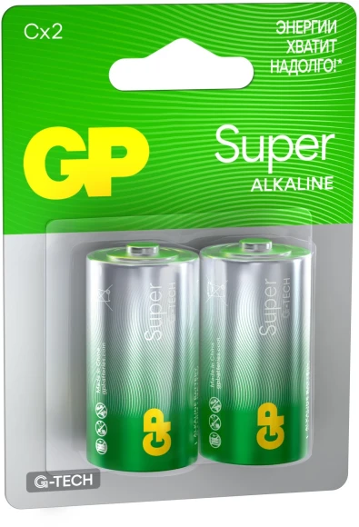 Батарея GP Super G-Tech Alkaline 14A LR14 C (2шт) блистер Батарея GP Super G-Tech Alkaline 14A LR14 C (2шт) блистер