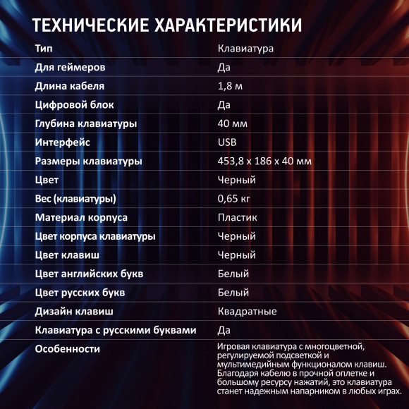 Клавиатура Оклик 757G HW2 черный USB for gamer (1790295) Клавиатура Оклик 757G HW2 черный USB for gamer (1790295)