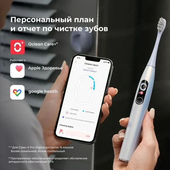 Зубная щетка электрическая Oclean X Pro Digital Y2076 синий