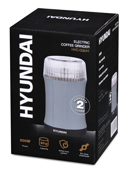 Кофемолка Hyundai HYC-G3241 200Вт сист.помол.:ротац.нож вместим.:40гр черный