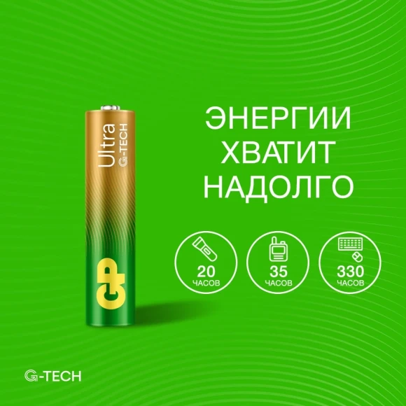 Батарея GP Ultra 24AUA21-2CRSBC12 AAA (12шт) блистер Батарея GP Ultra 24AUA21-2CRSBC12 AAA (12шт) блистер