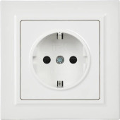 Розетка силов. IEK Brite РСР14-1-0-БрБ BR-R14-16-K01-F одинар. скрыт. зазем. штор. IP20 белый (упак.:1шт)
