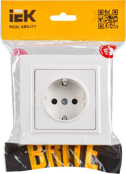 Розетка силов. IEK Brite РСР14-1-0-БрБ BR-R14-16-K01-F одинар. скрыт. зазем. штор. IP20 белый (упак.:1шт) Розетка силов. IEK Brite РСР14-1-0-БрБ BR-R14-16-K01-F одинар. скрыт. зазем. штор. IP20 белый (упак.:1шт)