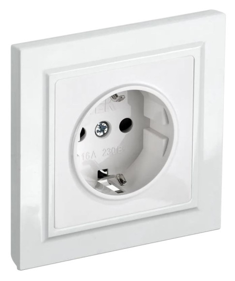 Розетка силов. IEK Brite РСР14-1-0-БрБ BR-R14-16-K01-F одинар. скрыт. зазем. штор. IP20 белый (упак.:1шт) Розетка силов. IEK Brite РСР14-1-0-БрБ BR-R14-16-K01-F одинар. скрыт. зазем. штор. IP20 белый (упак.:1шт)