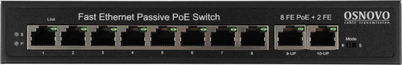 Коммутатор Osnovo SW-21000/A(120W) (L2) 8PoE 120W неуправляемый