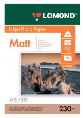 Фотобумага Lomond 0102069 A5/230г/м2/50л./белый матовое для струйной печати Фотобумага Lomond 0102069 A5/230г/м2/50л./белый матовое для струйной печати